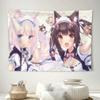 1pc N-Nekopara C-Chocola Vanilla Maid Tapestry Polka Dot Background Wall Hanging Kawaii Decor Teen Girls Bedroom Dorm Fans Gift