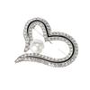 Simple Pearl-Set Diamond Love Brooch, High-End Exquisite Heart-Shaped Corsage Fashion Coat, Shawl Anti-Light Buckle