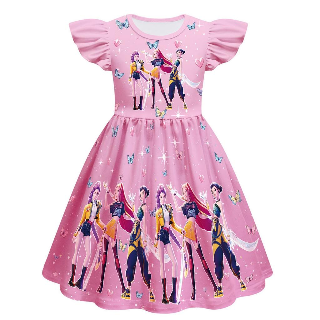 Girls Witch  Girls Flying Sleeves Children's Dress Children's A-line Skirt