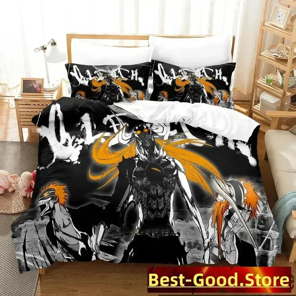 Anime Bleach Kurosaki Ichigo Bedding Set Printed Bed Set With Pillowcase Bed Duvet Cover Soft Queen King Size Bedclothes Home