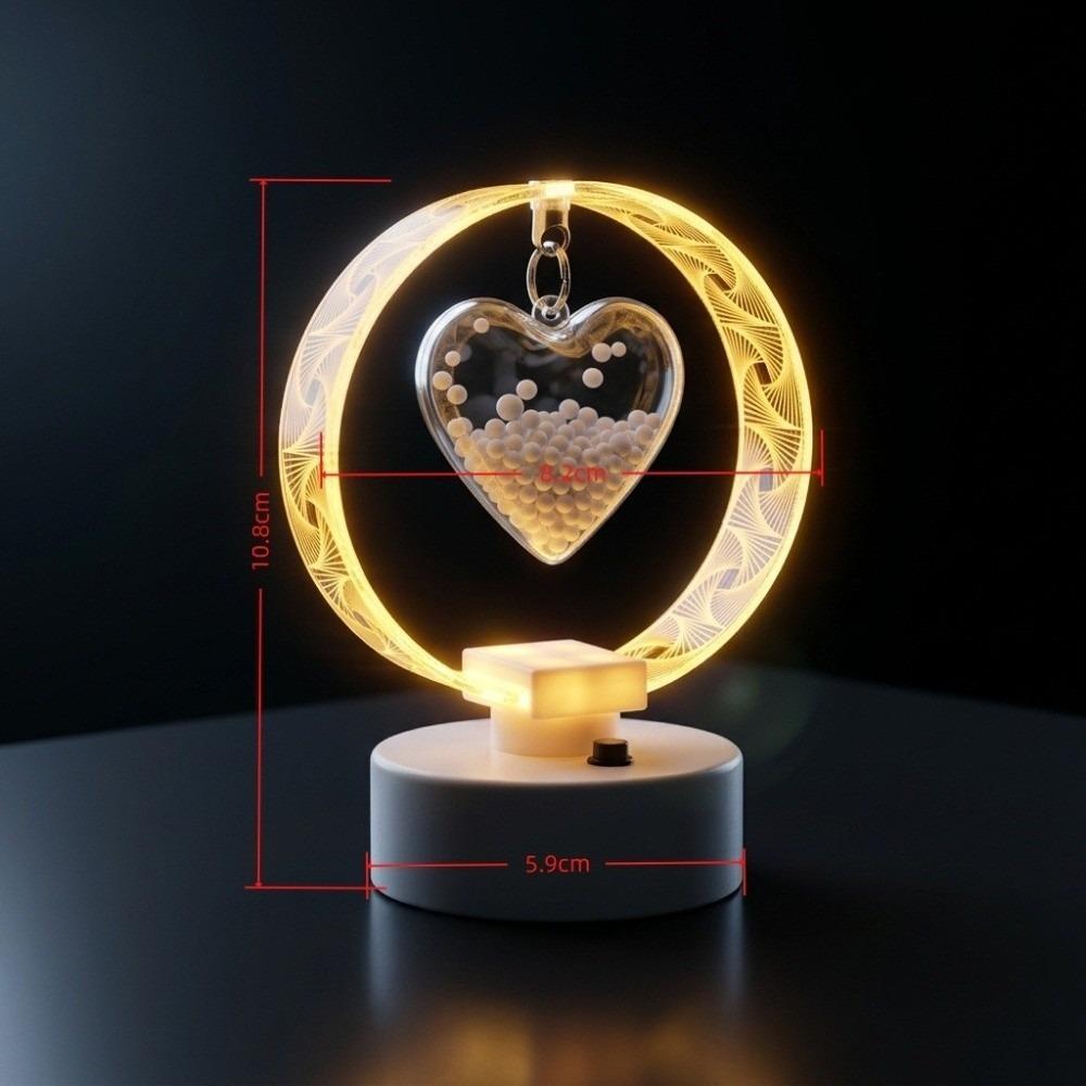 Acrylic Engraved Shade Acrylic Table Lamp Heart Pendant LED Lamp  Office Desk Ornament