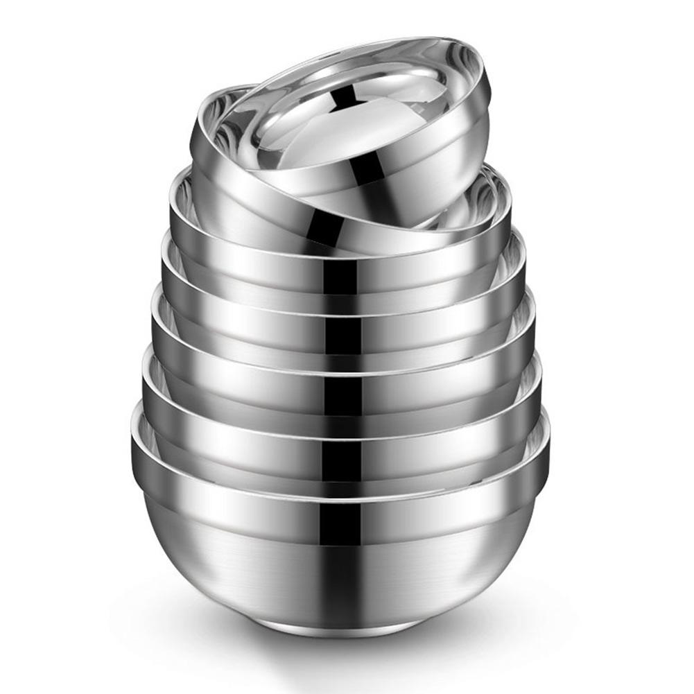 Stainless Steel Bowls Double Layer Insulation Salad Bowl Vegetable Food Storage Container Bowl Dish Kitchen Cooking Tableware