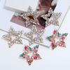 Geometric Rhinestone Inlaid Star Alloy Earrings - Multi-Color Light Luxury Design