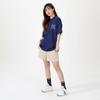 MLB Cashew Flower T Shirts Unisex Dark Blue Crew Neck Moderate Straight Fit 3ATS53023-50NYD
