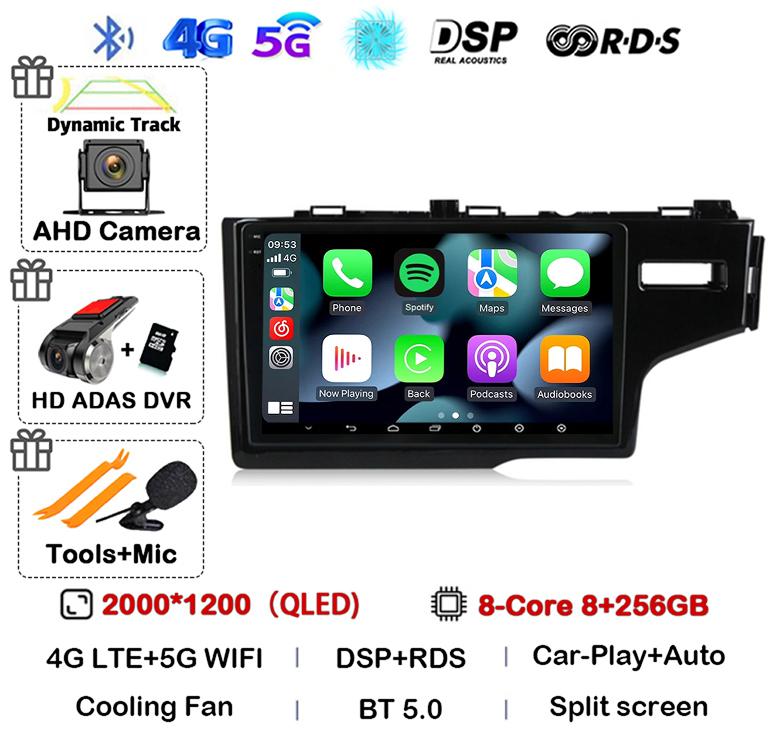 Android 14 Auto For Honda Jazz 3 2015-2020 Fit 3 GP GK 2013-2020 RHD Car Radio Multimedia Player Navigation Stereo GPS Head Unit