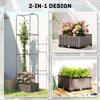 Raised Garden Bed With Trellis Plastic Planter Box With Drainage Holes Drain Plugs And Water Reservoirs