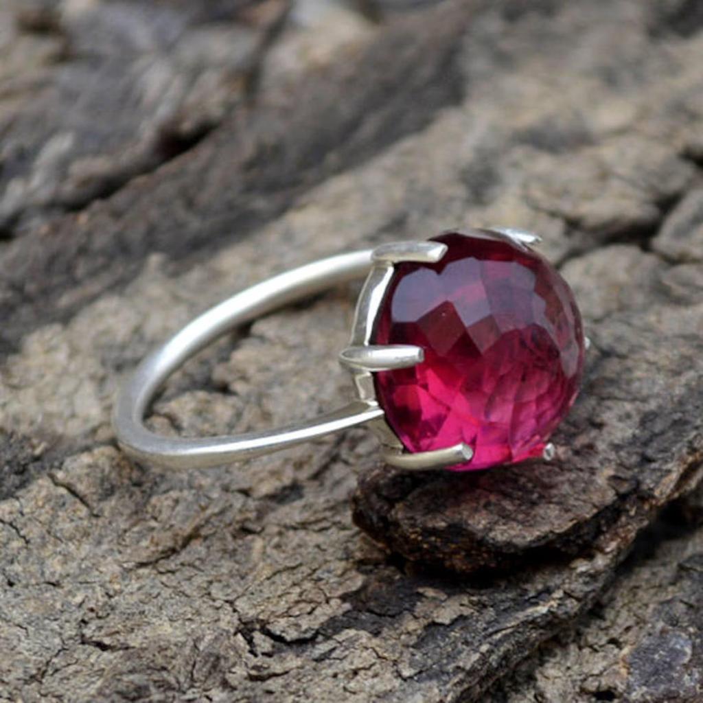 Rhodolite Garnet Gemstone Handmade 925 Sterling Silver Jewelry Fantastic Ring For Women