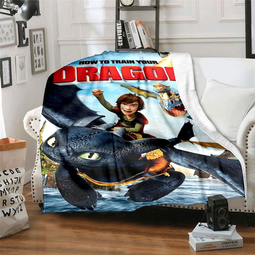 High-quality How to Train Your Dragon Toothless themed printed blanket. Soft and comfortable, a perfect gift for  friends.