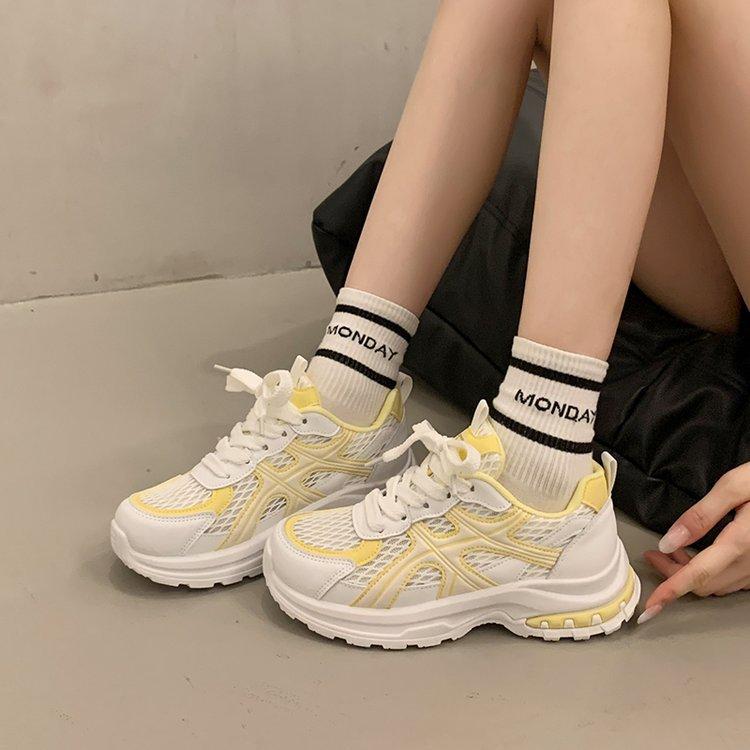 

Comfortable breathable shoes women s summer new fashion versatile casual women s shoes platform sports shoes women 40 бежевий