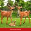 Glass Sika Deer Family Outdoor Ornament Set