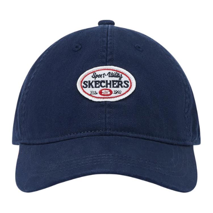 Skechers Letter Pattern Label Decoration Baseball Cap Unisex Caps Navy-Blue L125U026-002Z