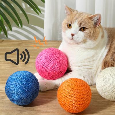 Katzenspielzeug Haustier Sisalball Kauen Kratzspielzeug für Kätzchen Haustier Zähne Reinigung Mahlen Krallen Spielzeug Interaktiv Langeweile lindern Haustierbedarf