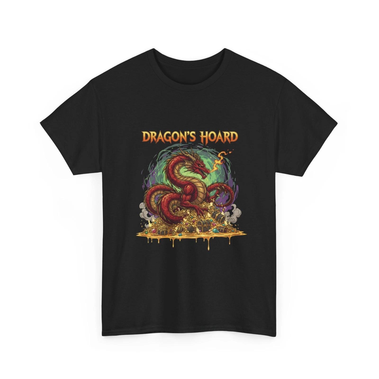 

Dragon s Hoard T-Shirt | Red Dragon on Gold Pile, Cool T-Shirt, Fire 4XL