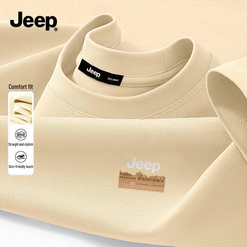 Jeep Heren T-shirt met korte mouwen van puur katoen L
