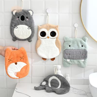 Super Absorbent Hand Towel Children's Cartoon Animals Dishcloth Quick Drying Microfiber Towel Koala Elephant Hippo Fox Owl Style Kitchen Dishes Cloth