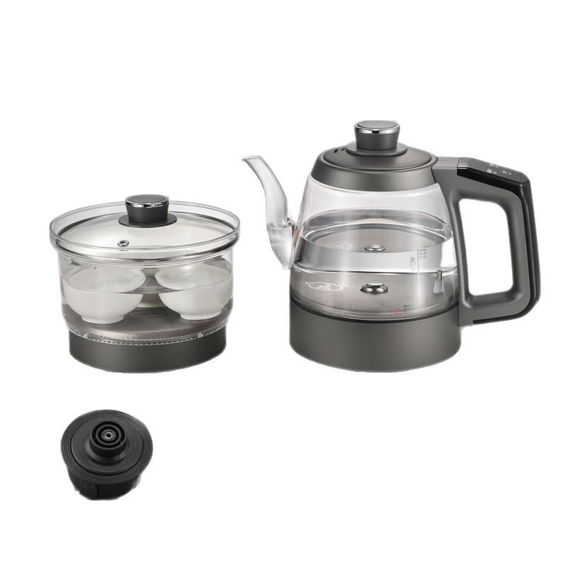 Fully Automatic Pure Titanium Rock Slab Tea Table with Integrated Electric Kettle and Dual-Hole Tea Tray