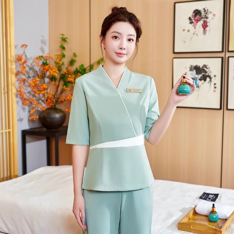Women's High-End Beauty Spa Technician Pants Set for Head Therapists and Postpartum Recovery.