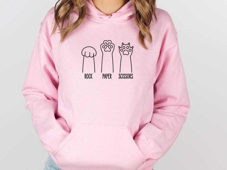Autumn/Winter Women's Cat Paw Print Long Sleeve Hooded Sweatshirt