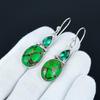 Green Copper Turquoise & Green Apatite Earrings Earrings, 925 Sterling Silver Earrings, Antique Jewelry, Dangle Drop Earrings For Love Gifts