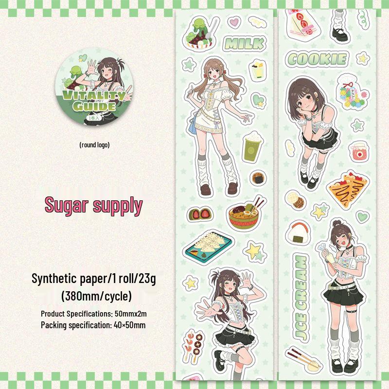 Cartoon Girl Ketchup Die-cut Adhesive Tape: Energetic Decor Stickers for Journals & DIY Projects