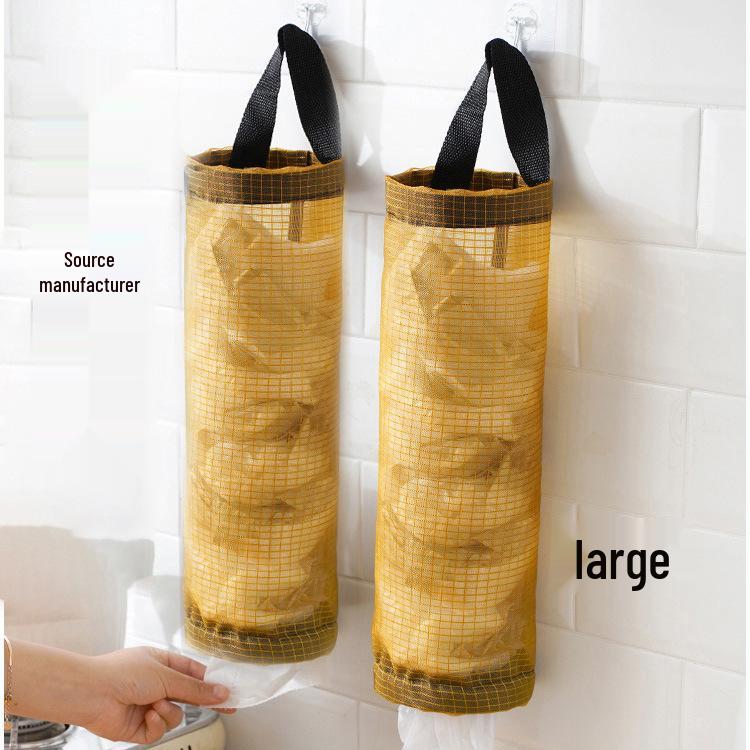 Wall-Mounted Kitchen Garbage Bag Storage with Drawstring