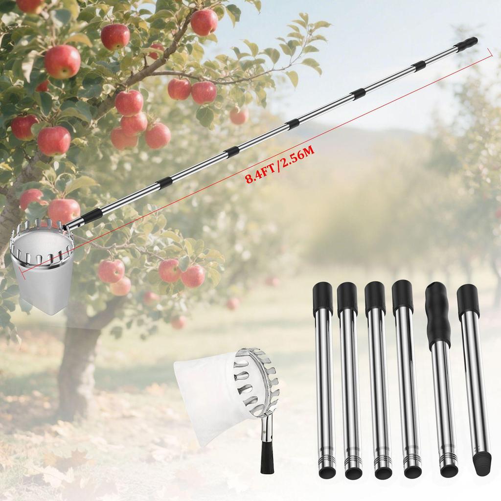 Stainless Steel High-Altitude Fruit Picking Basket Tool
