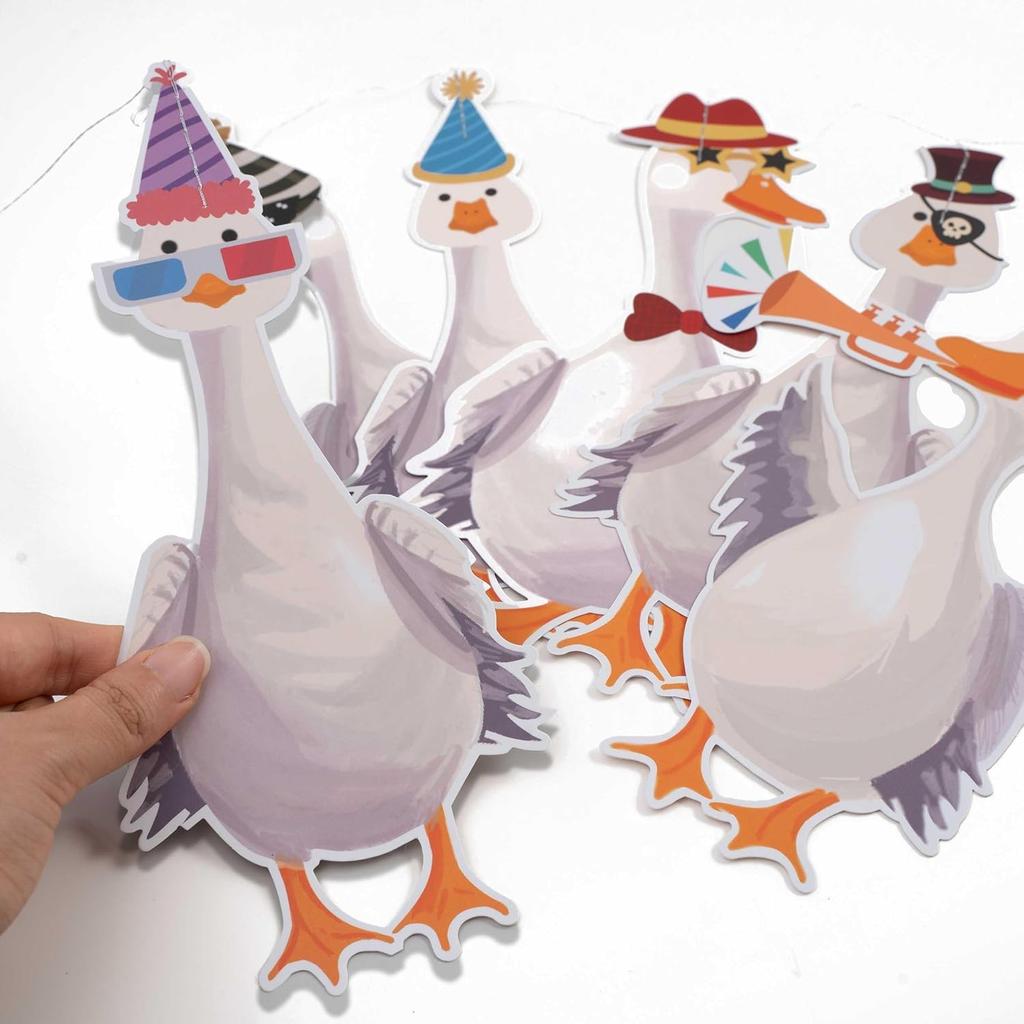 Cheerland Silly Goose Party Decorations Garland Birthday Banner Garden Tea Party Hanging Funny Goose Go Duck Decoration Supplies Farm Themed Cute