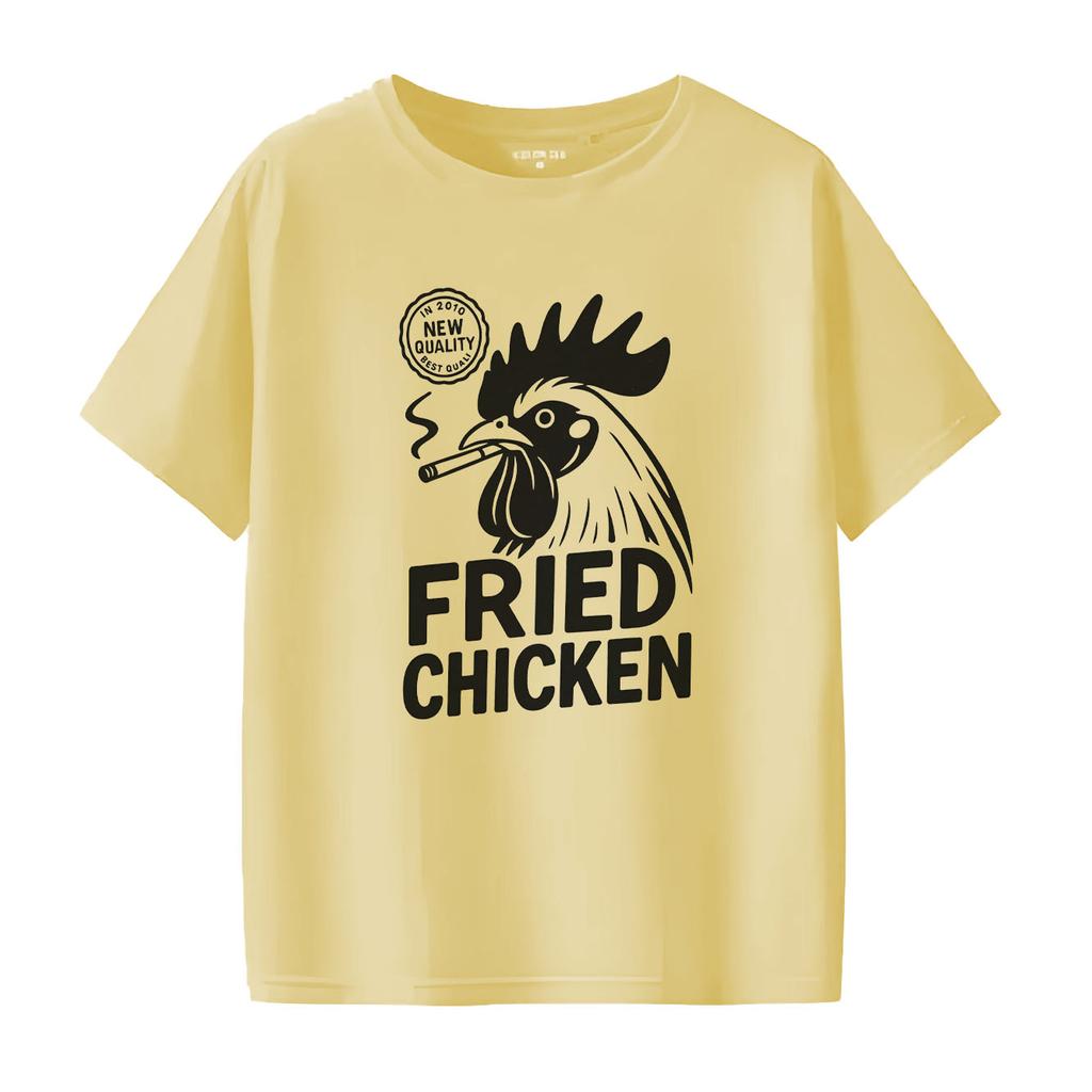 New Fashionable Rooster Letter Printed Tshirt Casual Short Sleeve Suitable for All Seasons Daily Womens Tshirt