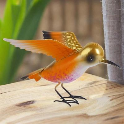 Estatua de Pájaro Figura de Hierro Regalo de Cumpleaños Artesanía Decorativa Adorno Colgante para Jardín Dormitorio