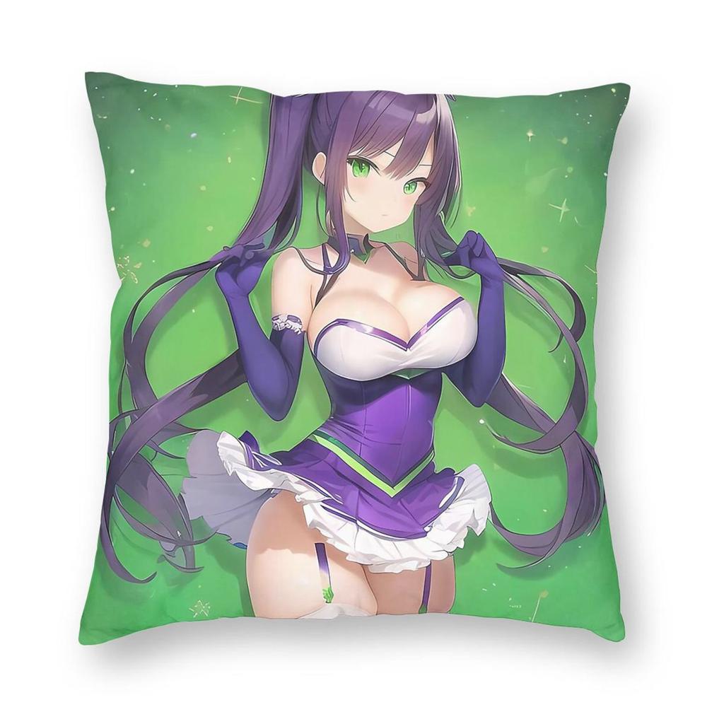 Cheerleader Cutie Anime Waifu Pillowcase Polyester Linen Velvet Pattern Zip Decorative Sofa Seater Cushion Cover