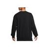Nike Solo Swoosh Men's French Terry Crew Neck Long Sleeve Sweatshirt Loose Fit Embroidered Logo Black DX0812-010