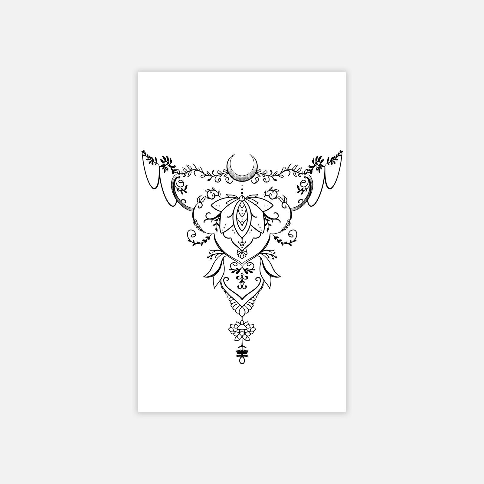 Premium Sense Simple Dark Personality Butterfly Star Arm Tattoo Sticker 11*18