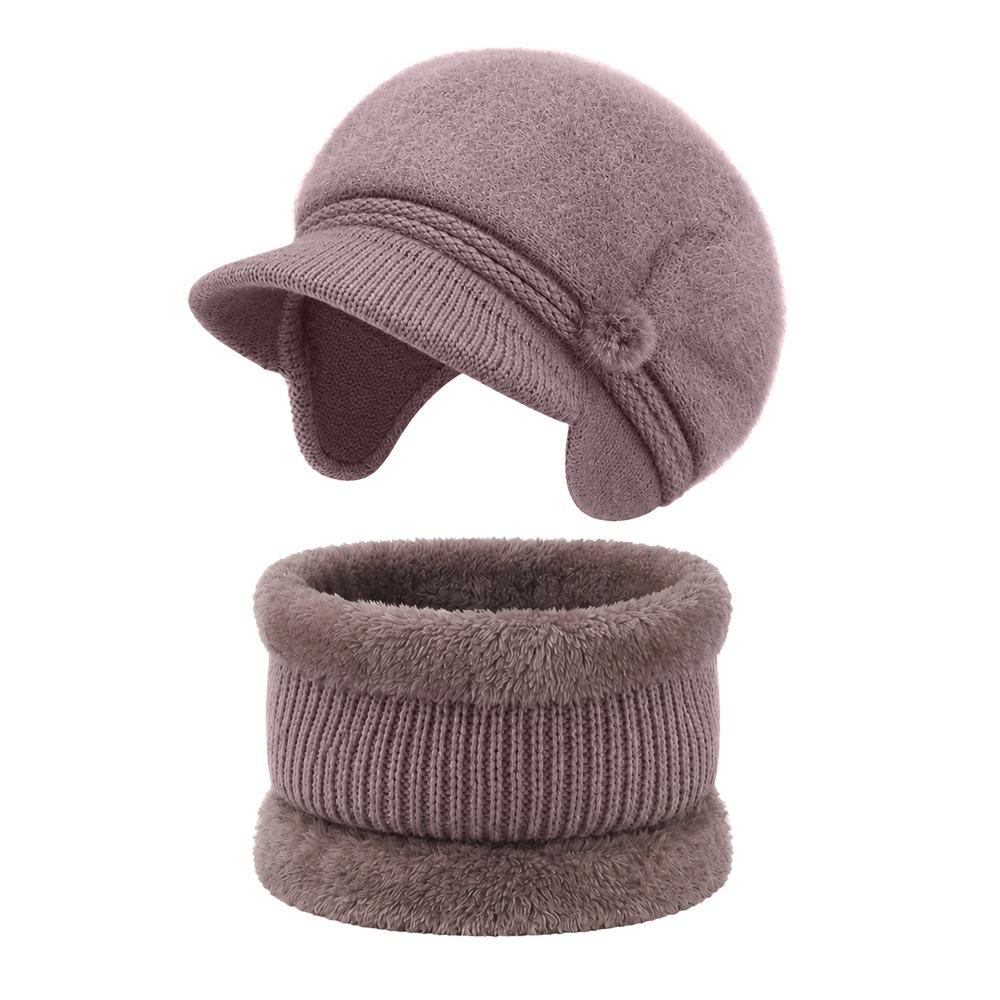 Ear Flap Hat Scarf Set Plush Lined Beanie Neck Warmer Set Gifts Winter Hat Set  Winter Wear