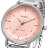 Casio LTP-VT03D-4B Analog Quartz Women's Watch Salmon Pink Metallic Metal Band