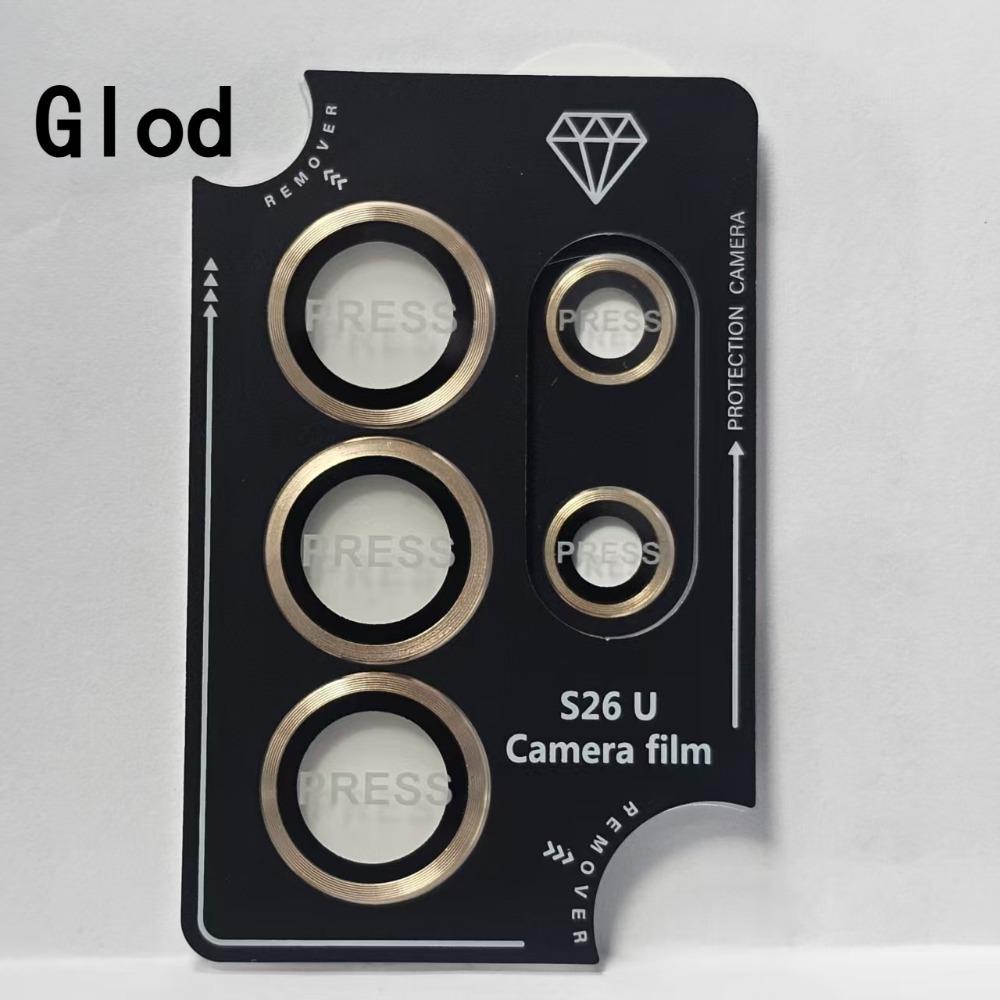 Protector de cristal templado con anillo metálico para lente de cámara para Samsung Galaxy S26 Ultra Edge S25 S24 S23 Plus. Tapa protectora antiarañazos.