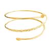 3xMinimalist Metal Coil Upper Arm Cuff Bracelet Armlet Armband Bangle Golden