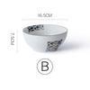 6.5 Inch Porcelain Ramen Bowl Ceramic Noodle Bowl Flower Design Soup Rice Bowl Microwave Safe 800ml