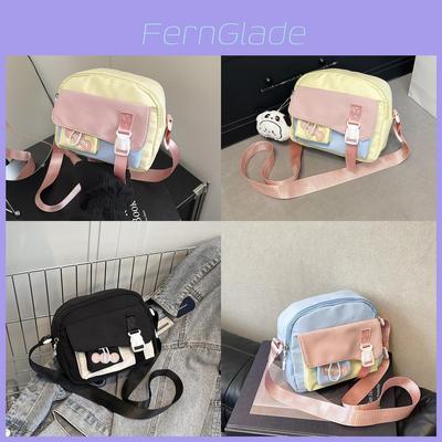 Child Cartoon Nylon Small Handbag With Splicing Design For Kindergarten Girls