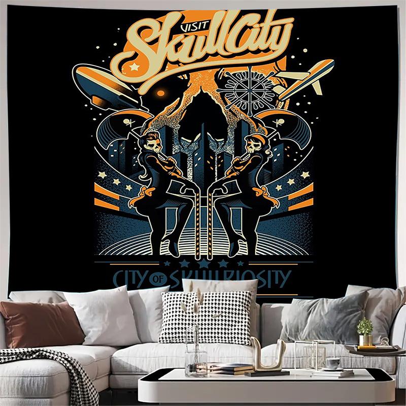 Skull tapestry wall hanging gothic home decor macabre art dark aesthetic bedroom tapestry spooky vibes Halloween decor grunge st 74x94cm(29x37in)