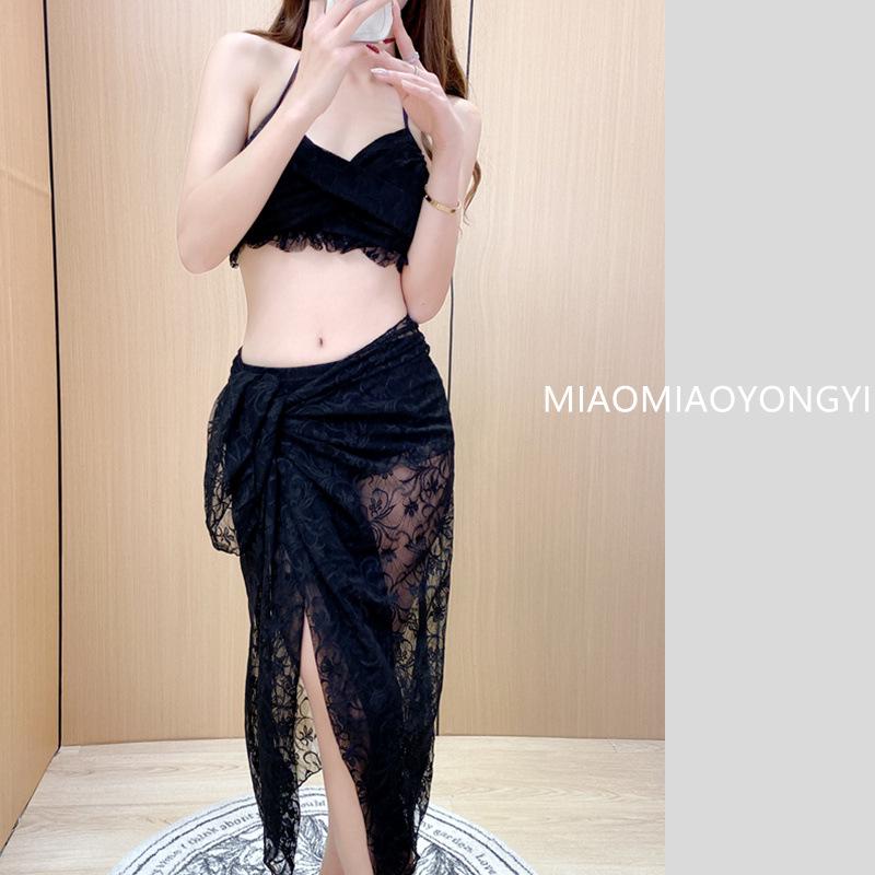 

Бикини с разрезом Heartbeat Moonlight Lace - Сексуальный корейский купальник для женщин L (105-118 lbs)