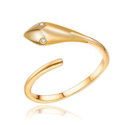 Titanium Steel Snake Ring Fashion Opening Adjustable Stainless Steel Ring Delicate Metal Glossy Surface