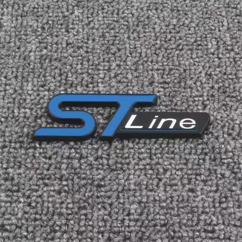 3D Metal STLine STTurbo Logo Emblem Decal Front Grill Fender Side Badge Sticker for  Kuga Fiesta Mondeo and Other Automobile Brands