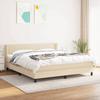 3129894 vidaXL Divan Bed with Mattress Cream 180x200 Cm Fabric