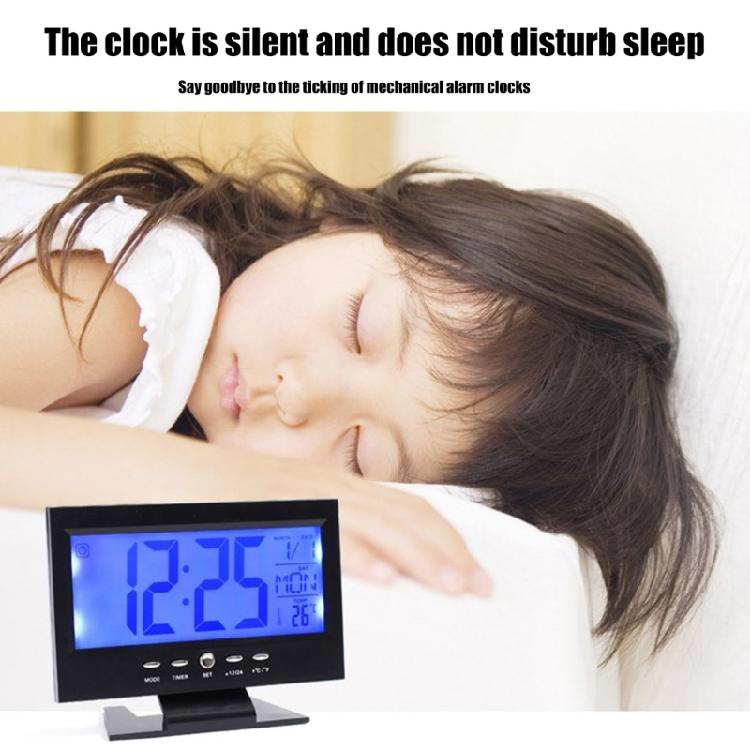 Digital Alarm Clock Battery Powereds with Voices Activated Backlit for Heavy Sleepers and Home Aesthetic