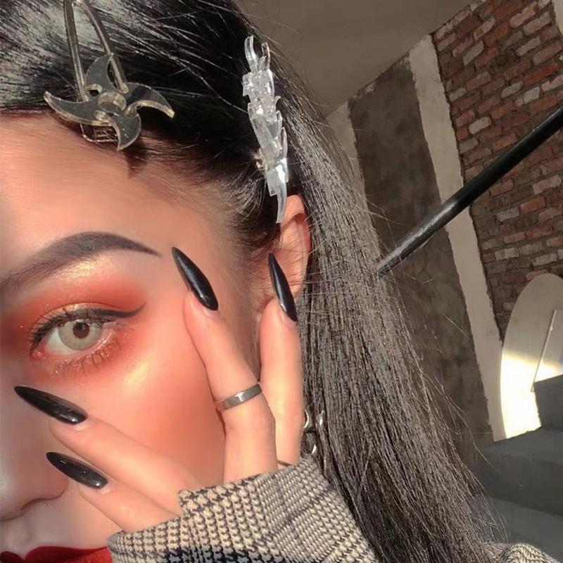 Punk Flame Dragon Duckbill Clips Totem Hair Side Clips Halloween Hair Grips Ponytail Decoration Cosplay Hair Barrettes