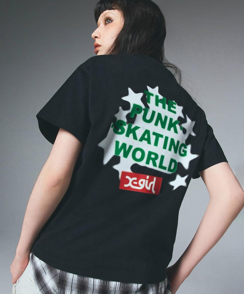 STAR SPRAY LOGO TEE 105252011007 BLACK M X-girl S/S