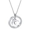 Round Heart Initial Necklace, 304 Stainless Steel, Custom Engraved, 26 Letters, Gift for Women
