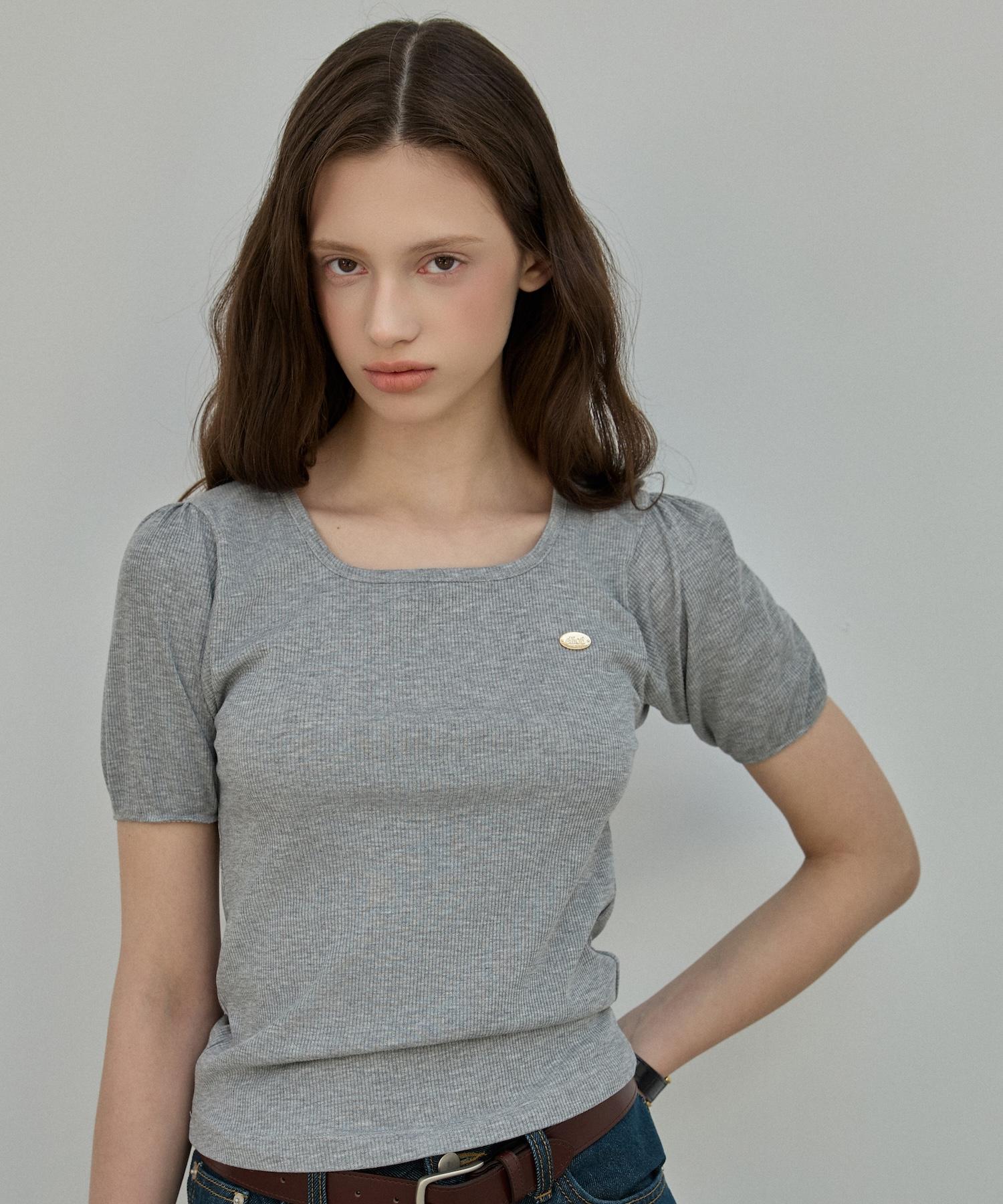 Eliotti Rib Shirring Half Ts_3Color Black/Free