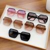 Fashion Designer Square Sunglasses Woman Retro Vintage Gradient Sun Glasses Female Clear Lens Black White
