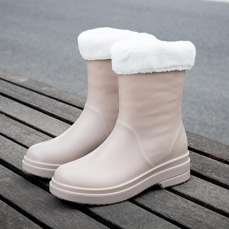 New rain shoes women's fashion medium tube rain boots women's Korean version of the trend adult work shoes women's non-slip